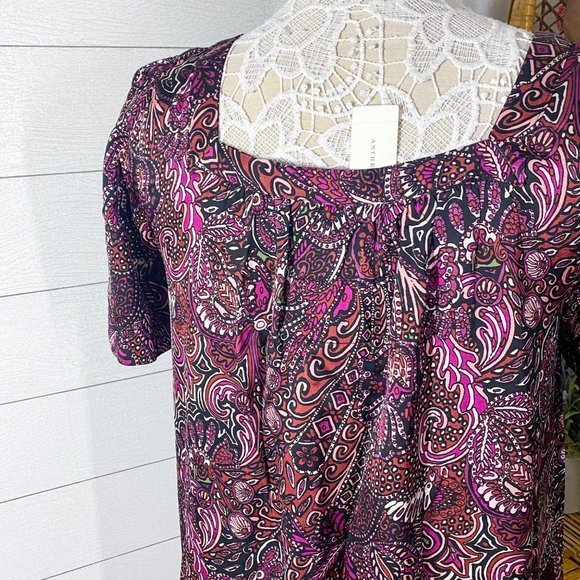 NWT Anthropologie Lisabetta Maxi Dress Purple Paisley Extra Small XS - Picture 12 of 14